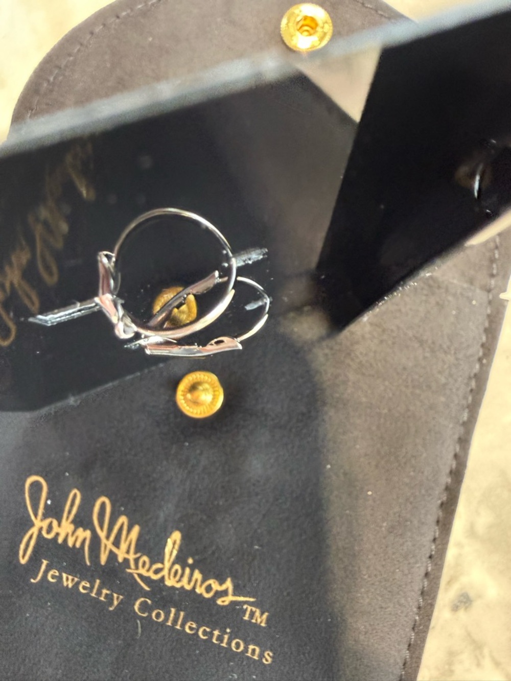 John Medeiros Silver Knot Stud Earrings - Classic Women’s Jewelry - Picture 3 of 6